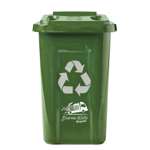 Large Green Trash Bin with Lid